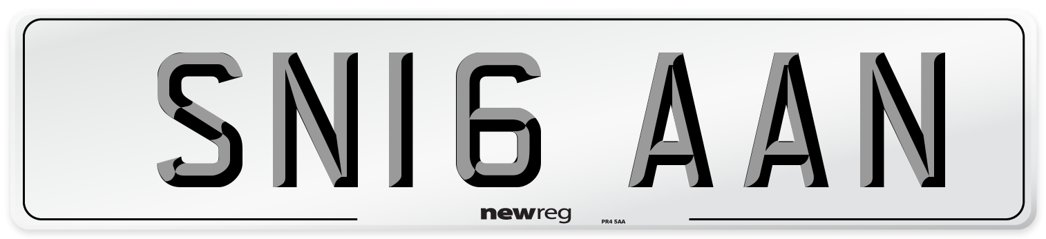 SN16 AAN Number Plate from New Reg